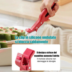 Clip multiuso antiscottatura per il supporto della ciotola in cucina