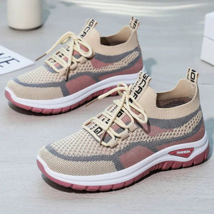 Scarpe casual da donna con lacci bassi in rete