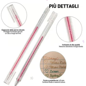 🎁 Set di penne gel glitterate