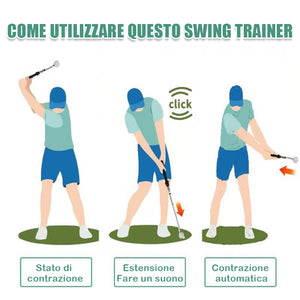Mazza telescopica, ausilio retrattile per l'allenamento dello swing nel golf