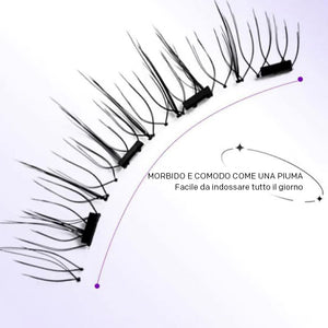 Ciglia magnetiche riutilizzabili con applicatore