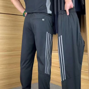 Completo due pezzi casual sportivo da uomo a maniche corte e pantaloni lunghi