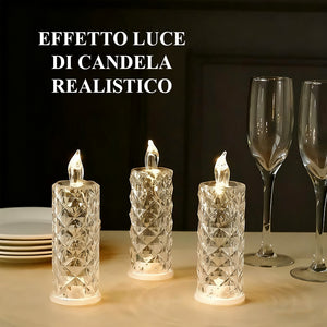 ✨ Portacandele a forma di rosa di cristallo- fascino romantico senza essere disordinato