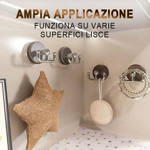 Gancio multifunzionale con ventosa effetto legno