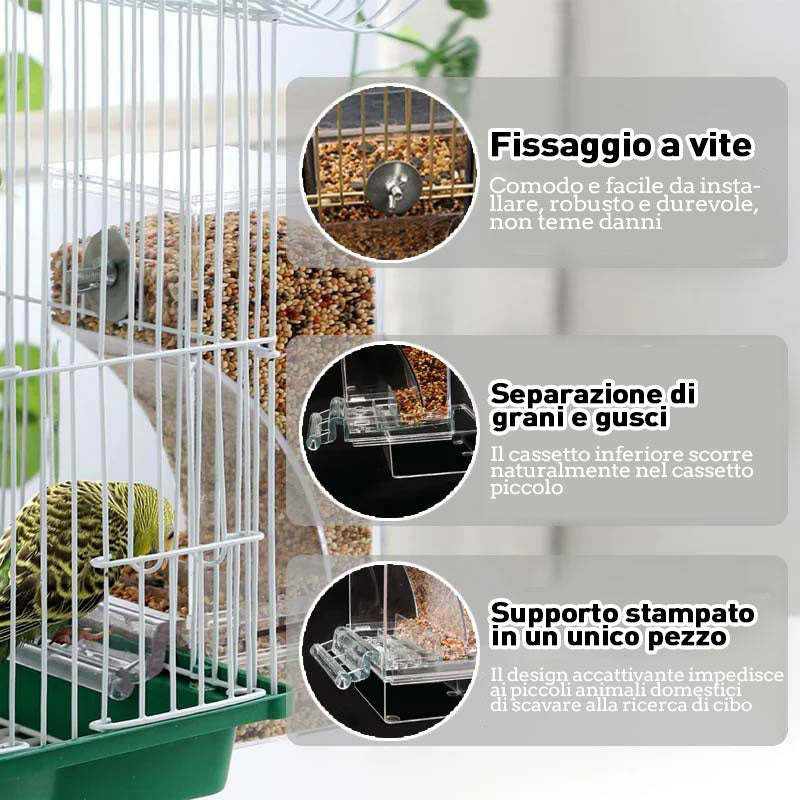 Mangiatoia per uccelli trasparente automatica antigoccia – Risoluce