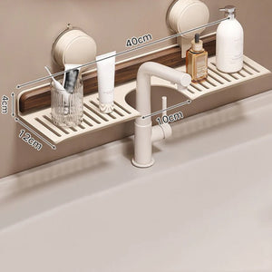Mensola da bagno con ventosa in noce