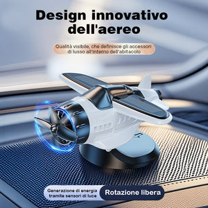 Ornamenti rotanti a forma di aereo alimentati ad energia solare per accessori da cruscotto per interni auto