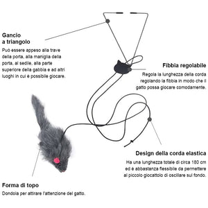 Giocattolo interattivo per gatti che rimbalza sulla porta