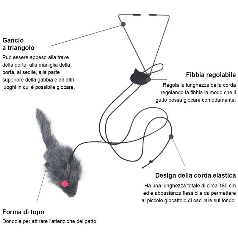 Giocattolo Per Gatti Che Sbatte Le Ali - Uccellino Interattivo Ricaricabile Con Suoni, Cordoncino Elastico