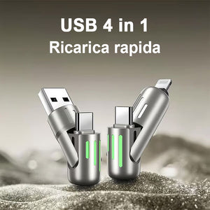 🔥Cavo di ricarica USB 4 in 1 Ricarica rapida MAX 240 W🔥