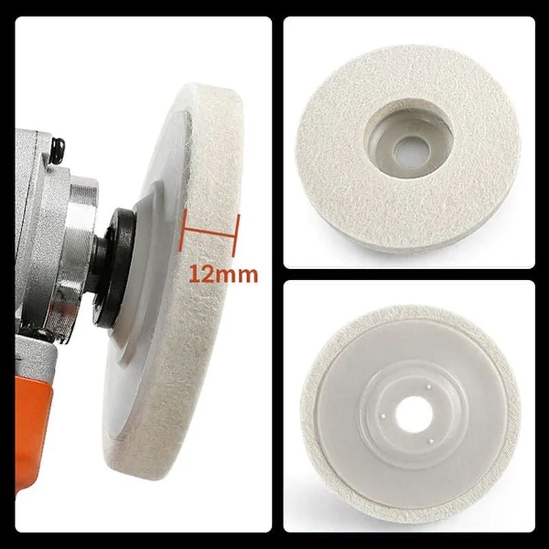 Set Di 3 Spazzole Per Lucidatura In Lana E Feltro Con Gambo Da 3 Mm Per Trapano E Utensili Rotanti