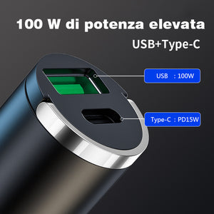 Caricabatterie rapido invisibile per auto (con anello di trazione in metallo)