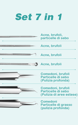 Set di strumenti per la rimozione dei punti neri in acciaio inossidabile