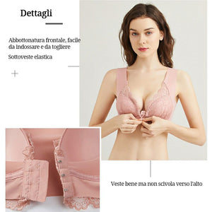 Reggiseno in pizzo traspirante con bottoni frontali