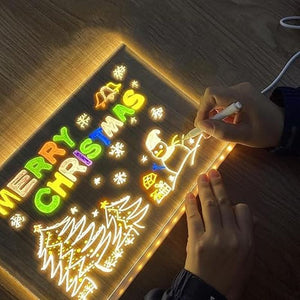 Set di lavagna da disegno trasparente luminosa cancellabile fai da te