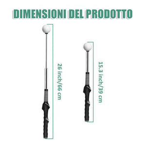 Mazza telescopica, ausilio retrattile per l'allenamento dello swing nel golf