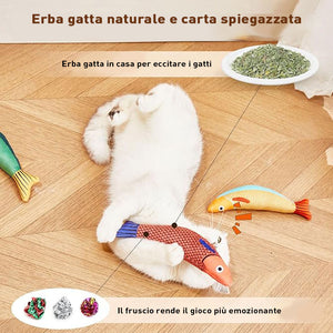 Giocattoli a forma di pesce con erba gatta (confezione da 3)