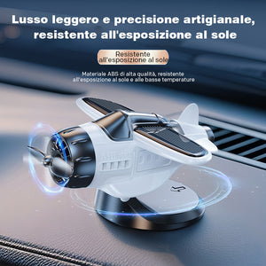 Ornamenti rotanti a forma di aereo alimentati ad energia solare per accessori da cruscotto per interni auto