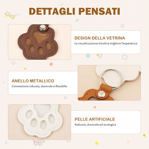 🐾Portachiavi in pelle a forma di zampa di animale domestico