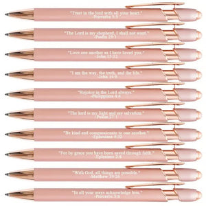 ❤️🙌Trova la forza quotidiana: penne Premium Comfort con versetti della Bibbia - 10 pezzi (set regalo)