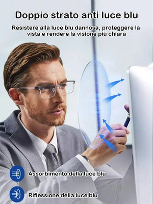 Occhiali presbiti anti-blu ultraleggeri