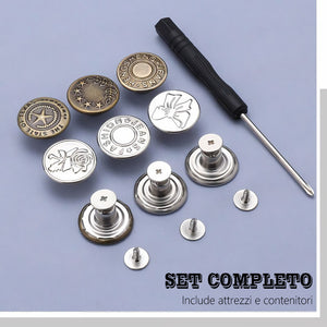 Set di bottoni per jeans staccabili senza cuciture