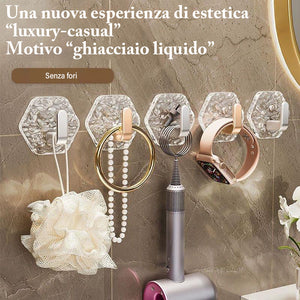 Ganci trasparenti con motivo a ghiacciaio