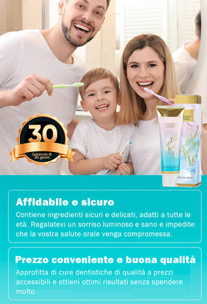 Dentifricio sbiancante colorato
