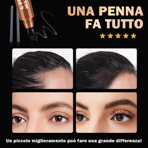 Matita per sopracciglia naturale waterproof a quattro punte ultra-fine