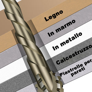 Punta da trapano seghettata a quattro taglienti