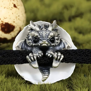 🐲🎁Braccialetto drago d'argento carino