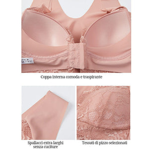 Reggiseno in pizzo traspirante con bottoni frontali