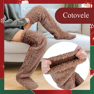 💕Calzini al ginocchio in pile vellutato per Natale❄️🎅