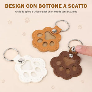 🐾Portachiavi in pelle a forma di zampa di animale domestico