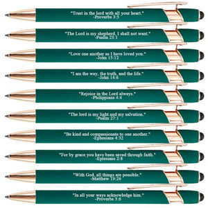 ❤️🙌Trova la forza quotidiana: penne Premium Comfort con versetti della Bibbia - 10 pezzi (set regalo)
