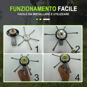 Testina per tagliaerba in filo d'acciaio