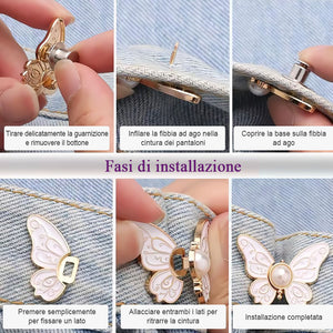 ✨Confezione da 4 bottoni a farfalla staccabili🦋
