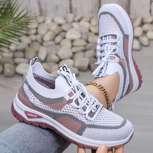 Scarpe casual da donna con lacci bassi in rete