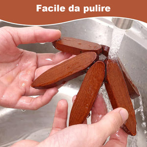 Tovagliette e sottobicchieri in legno naturale di alta qualità e resistenti al calore