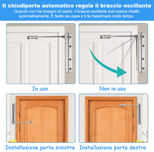 Chiudiporta automatico regolabile