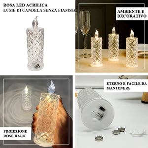 ✨ Portacandele a forma di rosa di cristallo- fascino romantico senza essere disordinato