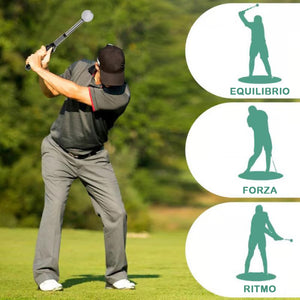 Mazza telescopica, ausilio retrattile per l'allenamento dello swing nel golf
