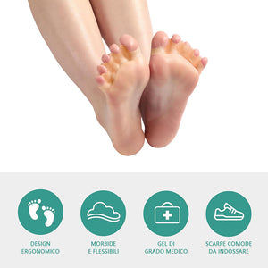Cuscinetti in silicone per le dita dei piedi