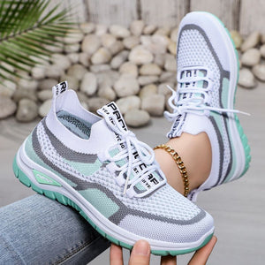 Scarpe casual da donna con lacci bassi in rete