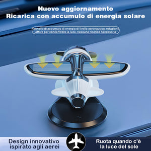 Ornamenti rotanti a forma di aereo alimentati ad energia solare per accessori da cruscotto per interni auto
