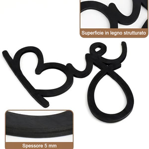 Decorazione con cartello da parete in legno
