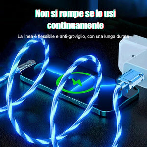 Cavo di ricarica rapida rotante a 540° con luci