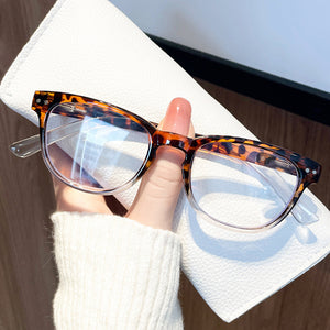 Occhiali piatti/da lettura con stampa leopardata sexy da donna