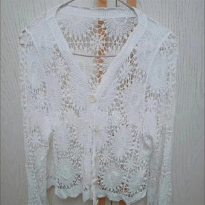 Top a maniche lunghe in pizzo con scollo a V per donna