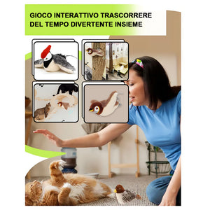 Giocattolo elettrico per gatti con ali battenti
